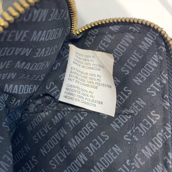 Steve Madden Black Crossbody With Gold Chain Strap Vegan Leather Small 8”x6” - Picture 10 of 10